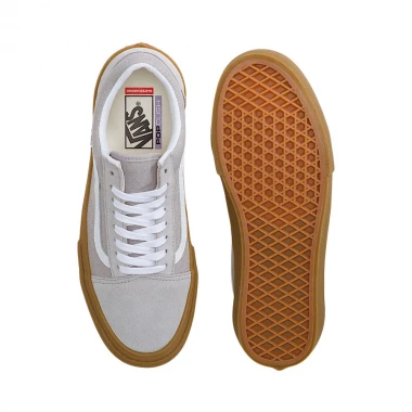 VANS SKATE OLD SKOOL CREPE SHOES LIGHT GRAY/GUM