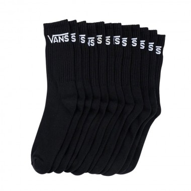 VANS CLASSIC HALF CREW SOCKS 6PACK BLACK