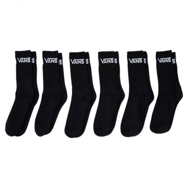 VANS CLASSIC HALF CREW SOCKS 6PACK BLACK