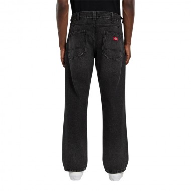 DICKIES 954 RELAXED STRAIGHT WORK JEANS BLACK WASH FADED