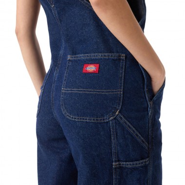 DICKIES LOOSE DENIM W BIB PANTS DARK INDIGO