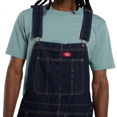 DICKIES LOOSE DENIM BIB PANTS RINSED