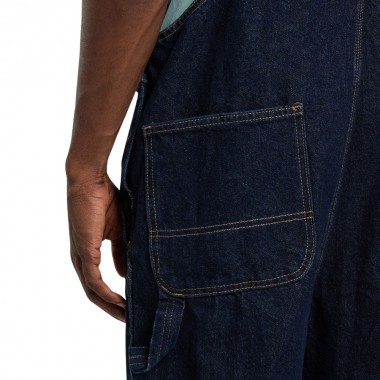 DICKIES LOOSE DENIM BIB PANTS RINSED