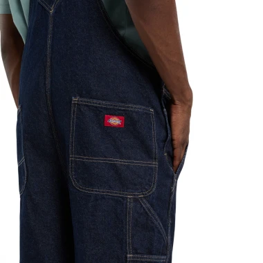 DICKIES LOOSE DENIM BIB PANTS RINSED