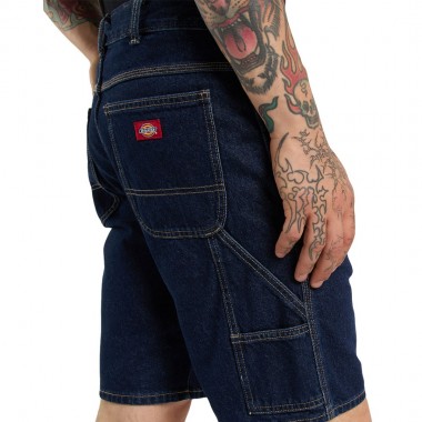 DICKIES 993 11 INCH DENIM CARPENTER SHORTS DARK INDIGO