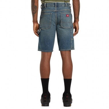 DICKIES 993 11 INCH DENIM CARPENTER SHORTS KHAKI TINTED BLUE