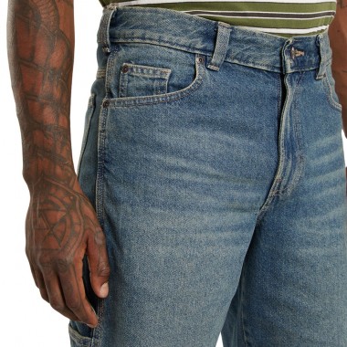 DICKIES 993 11 INCH DENIM CARPENTER SHORTS KHAKI TINTED BLUE