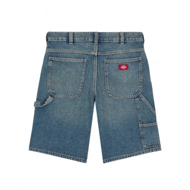 DICKIES 993 11 INCH DENIM CARPENTER SHORTS KHAKI TINTED BLUE