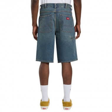 DICKIES 958 13 INCH LOOSE DENIM SHORTS KHAKI TINTED BLUE