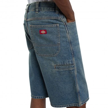 DICKIES 958 13 INCH LOOSE DENIM SHORTS KHAKI TINTED BLUE
