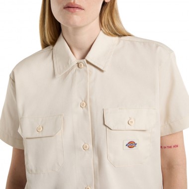 DICKIES CROPPED WORK SHIRT WHITECAP GRAY