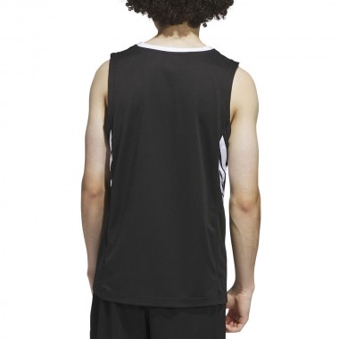 ADIDAS 3-STRIPE BASKETBALL TANK BLACK/WHITE