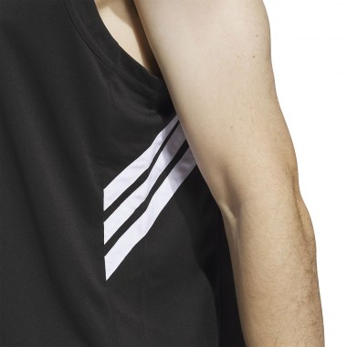 ADIDAS 3-STRIPE BASKETBALL TANK BLACK/WHITE