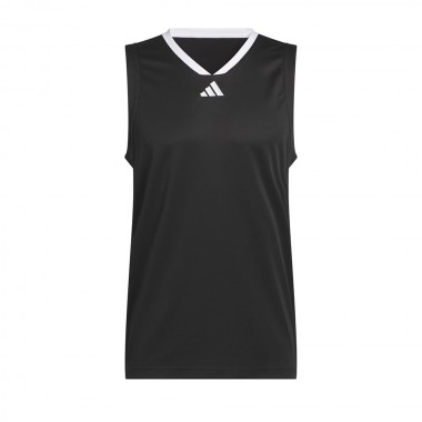 ADIDAS 3-STRIPE BASKETBALL TANK BLACK/WHITE