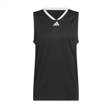 ADIDAS 3-STRIPE BASKETBALL TANK BLACK/WHITE