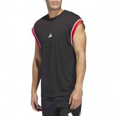 ADIDAS BASKETBALL ALL WORLD SLEEVELESS TANK BLACK/REDSLD