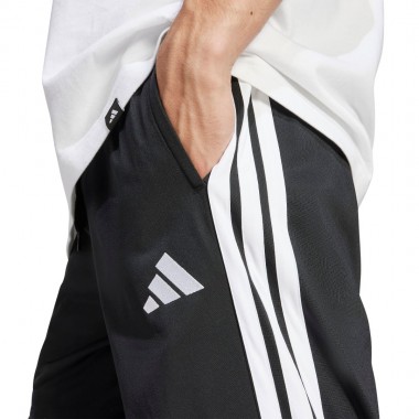 ADIDAS 3-STRIPE TRICOT OPEN HEM TRACK PANTS BLACK