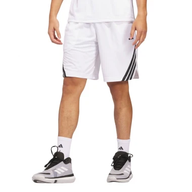 ADIDAS LEGENDS 3-STRIPE BASKETBALL SHORTS WHITE/BLACK