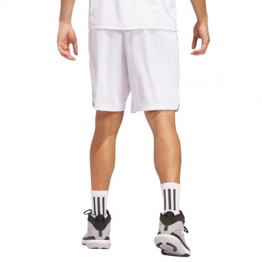 ADIDAS LEGENDS 3-STRIPE BASKETBALL SHORTS WHITE/BLACK