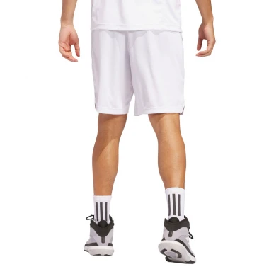 ADIDAS LEGENDS 3-STRIPE BASKETBALL SHORTS WHITE/BLACK
