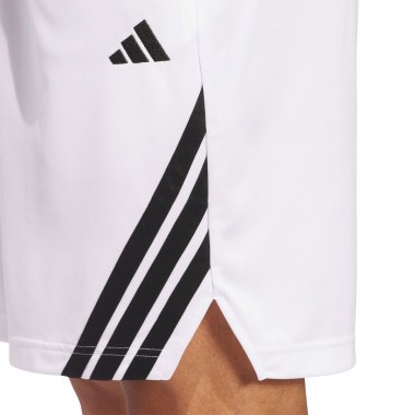 ADIDAS LEGENDS 3-STRIPE BASKETBALL SHORTS WHITE/BLACK