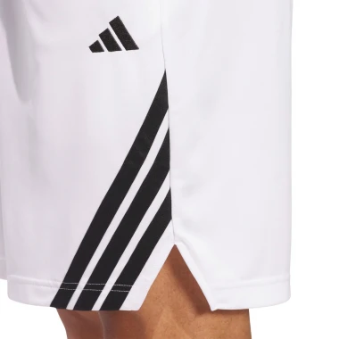 ADIDAS LEGENDS 3-STRIPE BASKETBALL SHORTS WHITE/BLACK