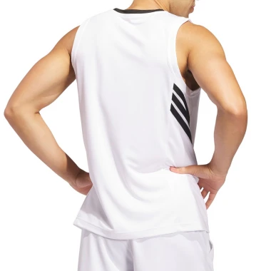 ADIDAS LEGENDS 3-STRIPE BASKETBALL TANK WHITE/BLACK