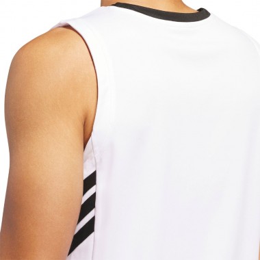 ADIDAS LEGENDS 3-STRIPE BASKETBALL TANK WHITE/BLACK