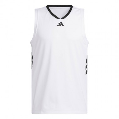 ADIDAS LEGENDS 3-STRIPE BASKETBALL TANK WHITE/BLACK