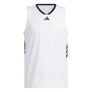 ADIDAS LEGENDS 3-STRIPE BASKETBALL TANK WHITE/BLACK