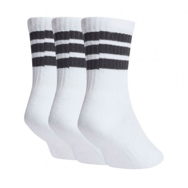 ADIDAS 3-STRIPE CUSHIONED K CREW SOCKS 3P WHITE/BLACK/BLACK