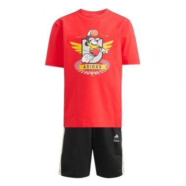 ADIDAS X DISNEY MICKEY MOUSE K T-SHIRT/SHORTS SET PURRUB/OWHITE