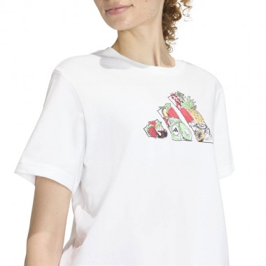 ADIDAS FOOD CROPPED LOOSE GRAPHIC W T-SHIRT WHITE