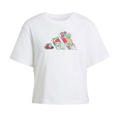 ADIDAS FOOD CROPPED LOOSE GRAPHIC W T-SHIRT WHITE
