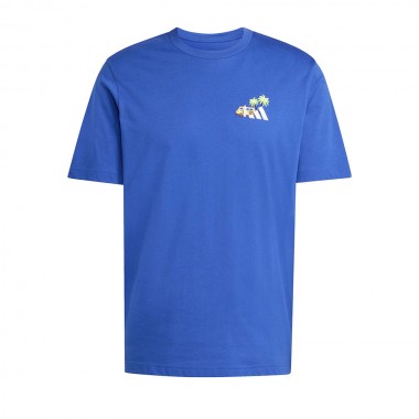 ADIDAS MINI EMBROIDERY SURFING GRAPHIC T-SHIRT ROYAL BLUE