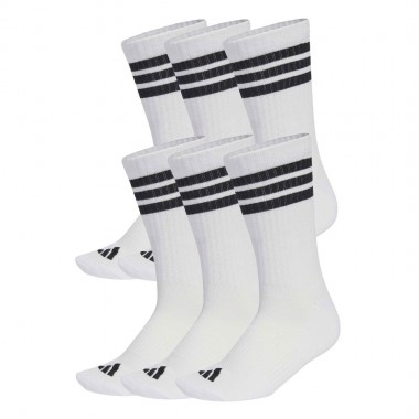 ADIDAS 3S ESSENTIALS CUSHIONED CREW SOCKS 6-PACK WHT/BLK/BLK