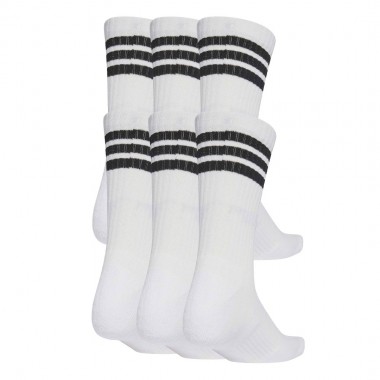 ADIDAS 3S ESSENTIALS CUSHIONED CREW SOCKS 6-PACK WHT/BLK/BLK