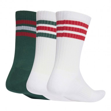 ADIDAS 3S ESSENTIALS CUSHIONED CREW SOCKS 3-PACK GRN/WHT/BETSCA