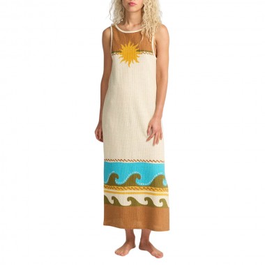 BILLABONG SOLAR BABE MIDI DRESS CARAMEL CAFE