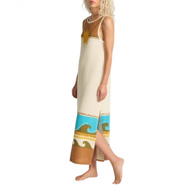 BILLABONG SOLAR BABE MIDI DRESS CARAMEL CAFE