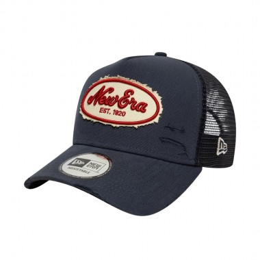 NEW ERA CANVAS DISTRESSED 9FORTY A-FRAME ADJ TRUCKER CAP NAVY