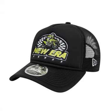 NEW ERA GRAPHIC 9FORTY M-CROWN A-FRAME ADJ TRUCKER CAP BLACK
