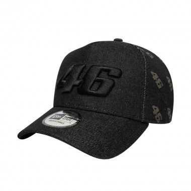 NEW ERA VR46 LASER ETCH DENIM 9FORTY E-FR ADJ TRUCKER CAP BLACK