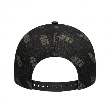 NEW ERA VR46 LASER ETCH DENIM 9FORTY E-FR ADJ TRUCKER CAP BLACK