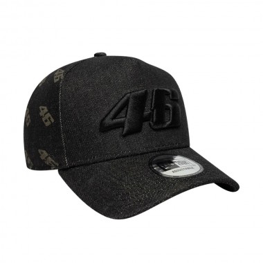 NEW ERA VR46 LASER ETCH DENIM 9FORTY E-FR ADJ TRUCKER CAP BLACK