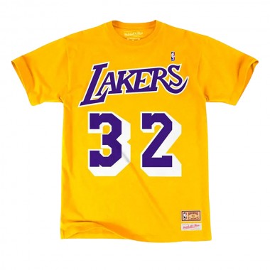 MITCHELL & NESS NBA LOS ANGELES LAKERS MAGIC JOHNSON TEE YELLOW