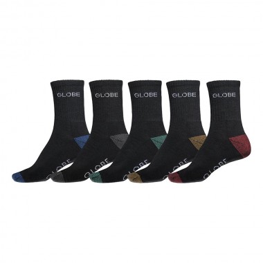 GLOBE INGLES CREW 5PACK SOCKS ASSORTED