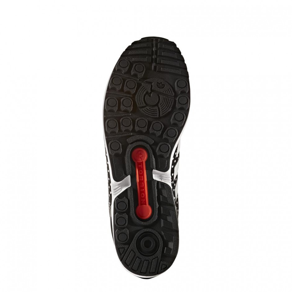 ADIDAS ZX FLUX SHOES CBLACK/FTWWHT/RED