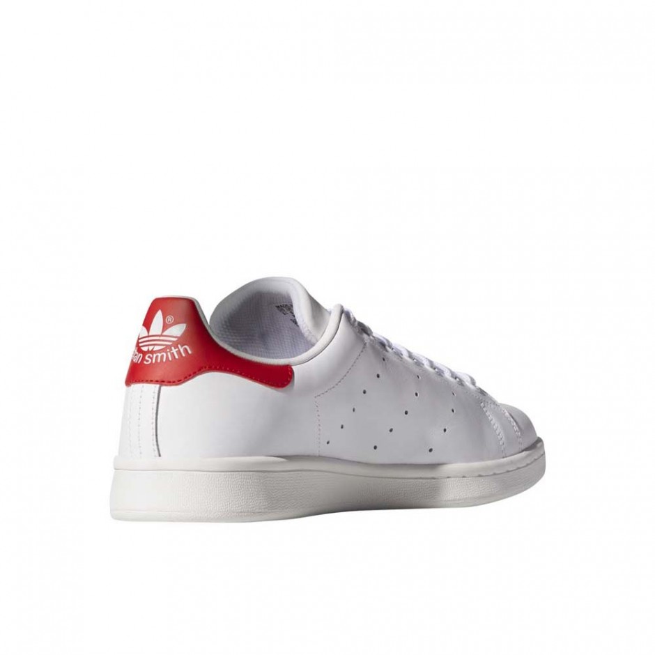 ADIDAS STAN SMITH SHOES RUNWHT/RUNWHT/COLRED
