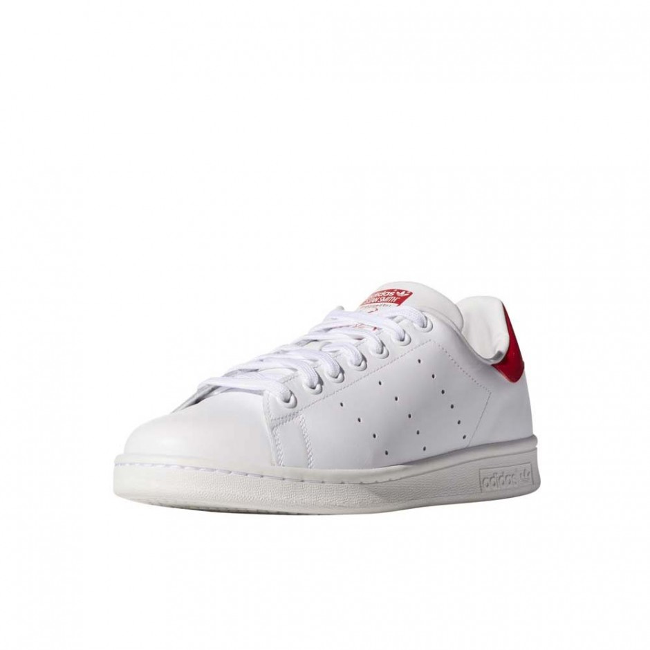ADIDAS STAN SMITH SHOES RUNWHT/RUNWHT/COLRED